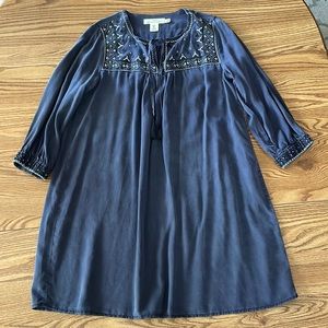 H&M Charcoal Embroidered Dress Size 10